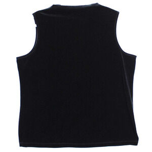 Mirasol Black Velvet Sleeveless Top Women XL Pullover Mock Neck Tank‎ Minimalist